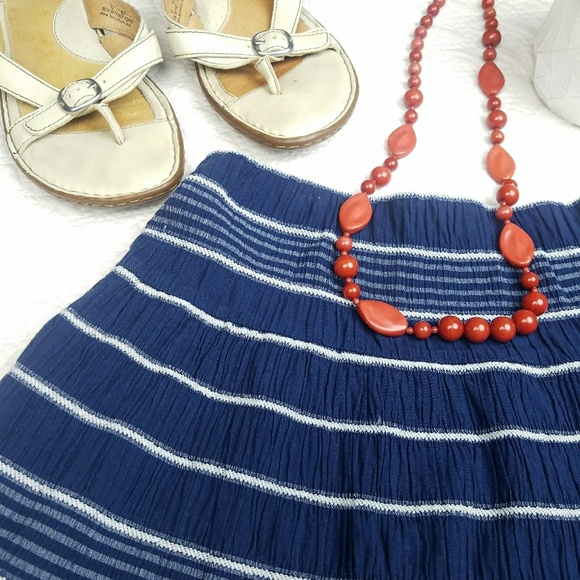 Max Studio Dresses & Skirts - Max Studio navy white stripe flare skirt sz L